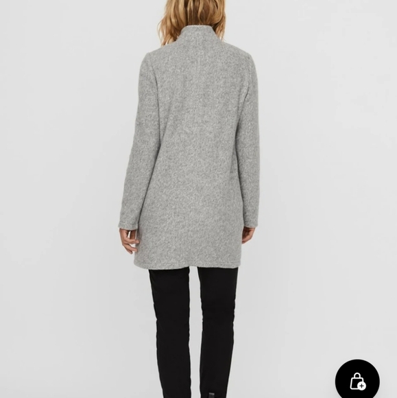 Vero Moda Curve Katrine Gray 3 Snap Button Between Seasons Casual Coat Size 20 - Picture 10 of 10